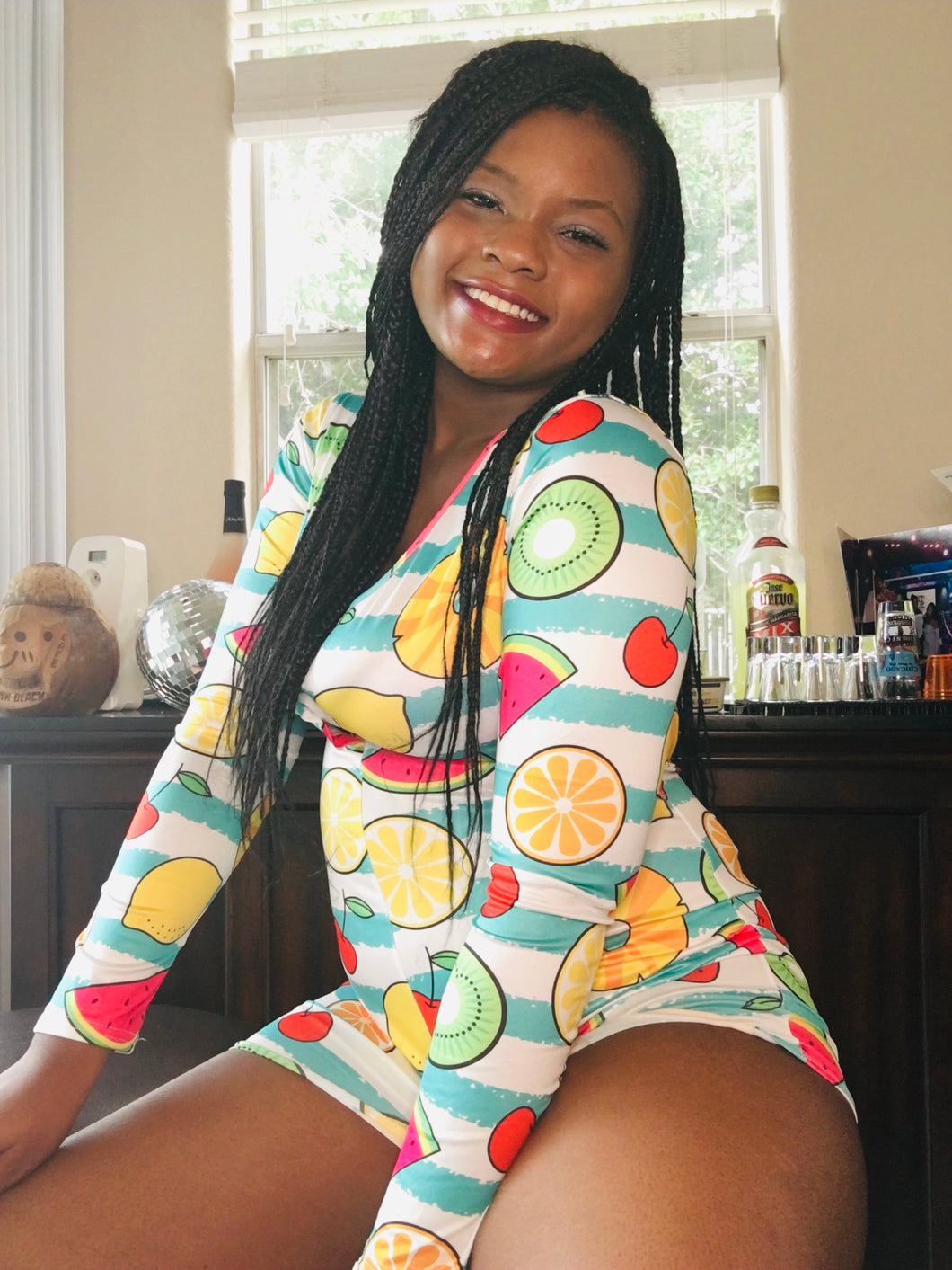 Fruit long sleeve onesie