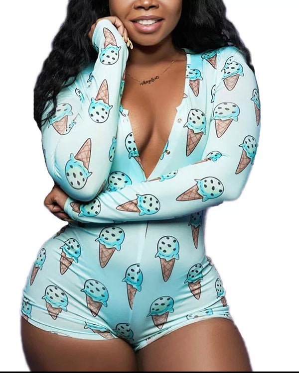 Ice cream long sleeve onesie